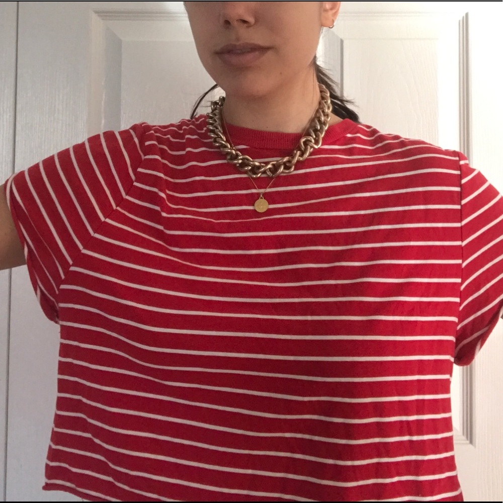 Red striped tee